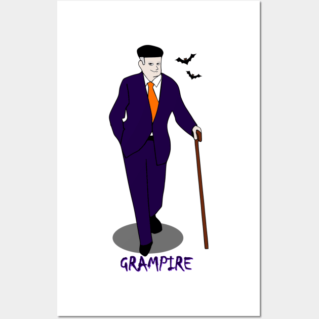 Grampire Halloween Tshirt Wall Art by CeeGunn